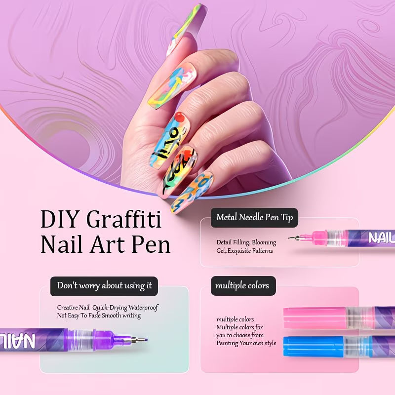 Nail Art Marker Pens Set (12 Pcs/Set)