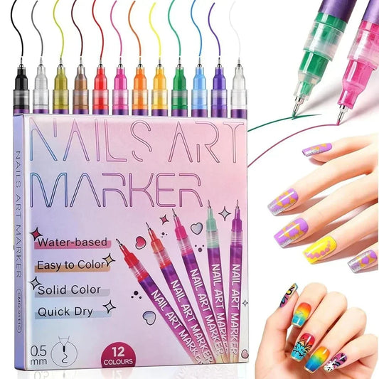 Nail Art Marker Pens Set (12 Pcs/Set)