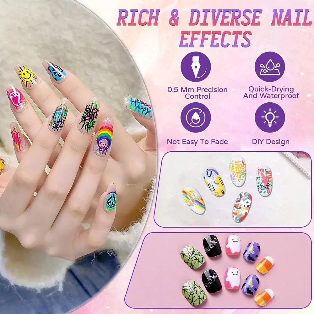 Nail Art Marker Pens Set (12 Pcs/Set)