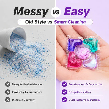 Laundry Pods – All-in-1 Stain Removal, Brightening, Softening & Fresh Aroma
