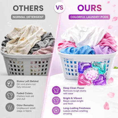 Laundry Pods – All-in-1 Stain Removal, Brightening, Softening & Fresh Aroma