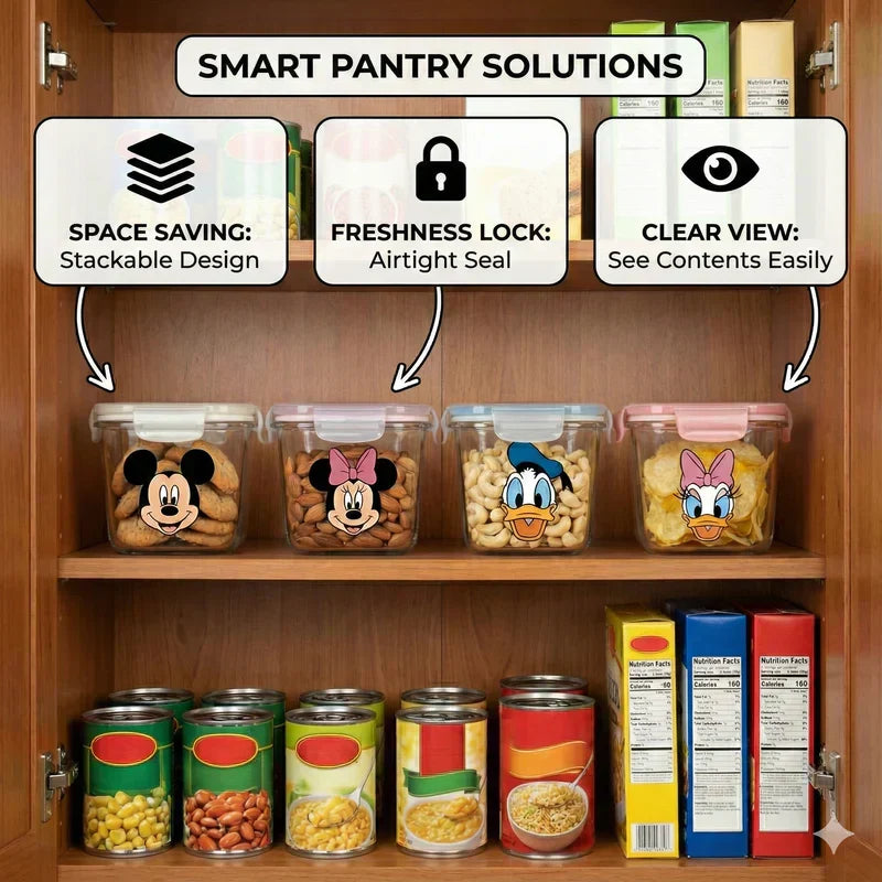 Mickey & Friends Storage Jars (1 Free Gift )