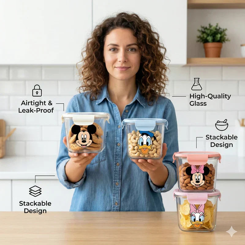 Mickey & Friends Storage Jars (1 Free Gift )