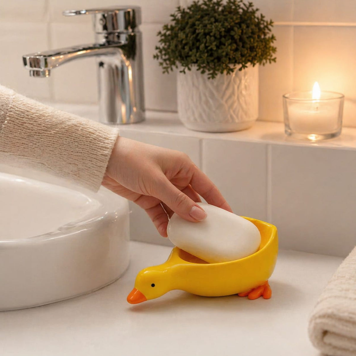Duck Soap Holder For Bathroom, Kitchen, Washroom, Kids' Room, Travel