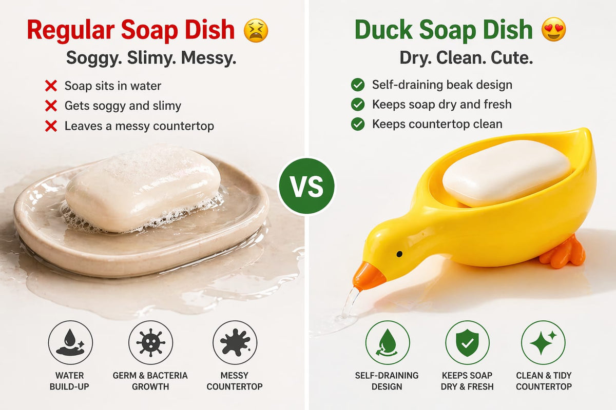 Duck Soap Holder For Bathroom, Kitchen, Washroom, Kids' Room, Travel