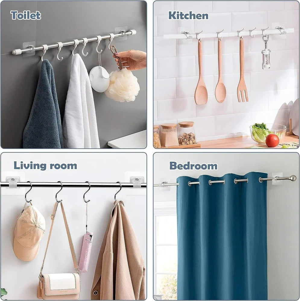Drill-Free Curtain & Towel Rod Holder