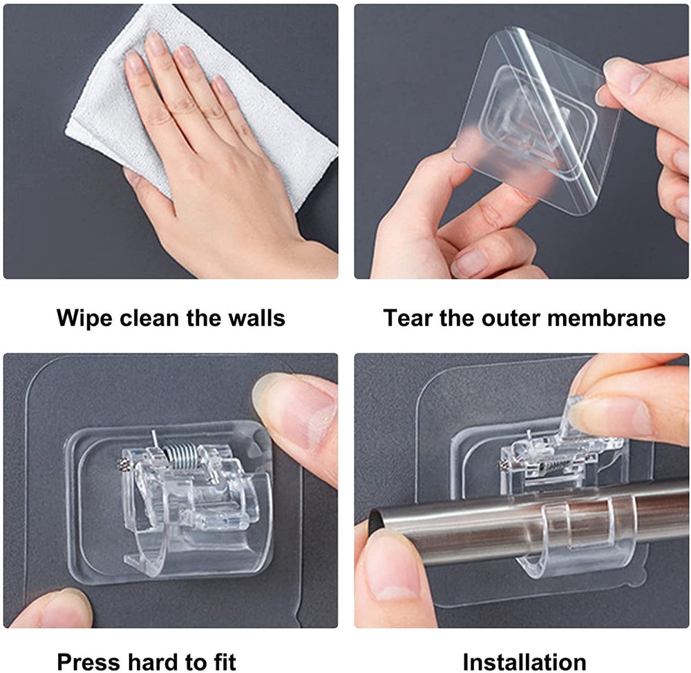 Drill-Free Curtain & Towel Rod Holder